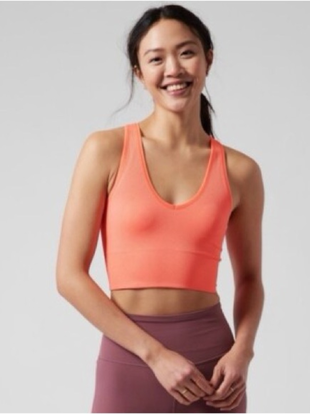 Athleta Coral Seamless V-Neck tank